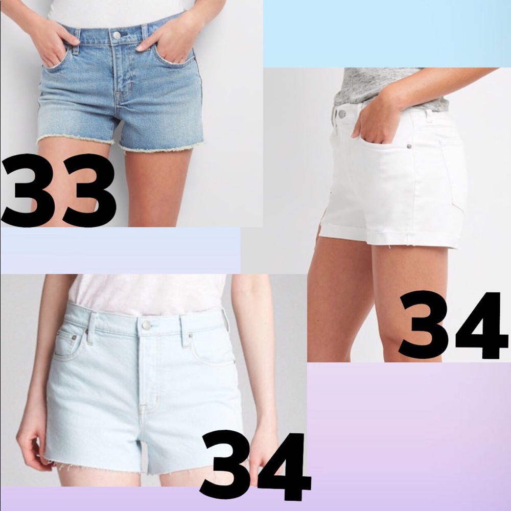3 PAIRS- GAP Denim Shorts - XL Bundle (33, 34, 34)